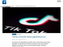 Bild zum Artikel: TikTok schränkt mit Wortfiltern Meinungsfreiheit ein