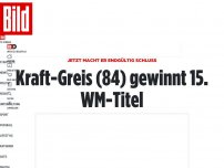 Bild zum Artikel: Jetzt macht er endgültig Schluss - Kraft-Greis (84) gewinnt seinen 15. WM-Titel