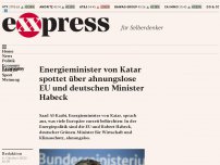 Bild zum Artikel: Energieminister von Katar spottet über ahnungslose EU und deutschen Minister Habeck