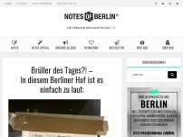 Bild zum Artikel: Brüller des Tages?! – In diesem Berliner Hof ist es einfach zu laut: