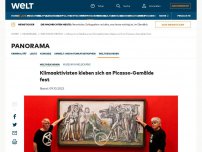 Bild zum Artikel: Klimaaktivisten kleben sich an Picasso-Gemälde fest