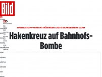 Bild zum Artikel: Sprengstoff-Fund in Thüringen - Hakenkreuz auf Bahnhofs-Bombe