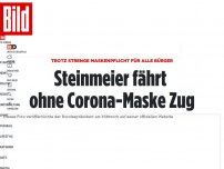 Bild zum Artikel: Strenge FFP2-Pflicht für alle, aber … - Steinmeier fährt ohne Corona-Maske ICE