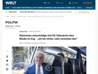 Bild zum Artikel: Foto zeigt Steinmeier ohne Maske im Zug – Union kritisiert Bundespräsidenten