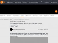Bild zum Artikel: Bundesweites 49-Euro-Ticket soll kommen