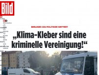 Bild zum Artikel: Berliner CDU-Politiker wettert - „Klima-Kleber sind eine kriminelle Vereinigung!“