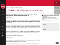 Bild zum Artikel: 1:0 in Mannheim! Club steht im Achtelfinale