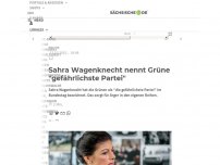 Bild zum Artikel: Sahra Wagenknecht nennt Grüne 'gefährlichste Partei'