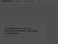 Bild zum Artikel: Katastrophe mit nur 440.000 Zuschauern: ProSieben-Show floppt trotz Primetime