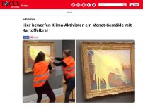 Bild zum Artikel: In Potsdam: Hier bewerfen Klima-Aktivisten ein Monet-Gemälde...