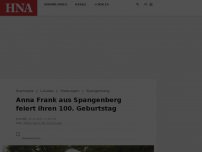 Bild zum Artikel: Anna Frank aus Spangenberg feiert ihren 100. Geburtstag