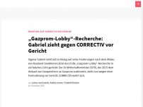 Bild zum Artikel: „Gazprom-Lobby“-Recherche: Gabriel zieht gegen CORRECTIV vor Gericht