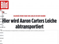 Bild zum Artikel: Haushälterin fand ihn in der Wanne - Hier wird Aaron Carters Leiche abtransportiert