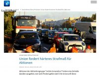 Bild zum Artikel: Klima-Proteste: Union fordert härtere Strafen für bestimmte Aktionen