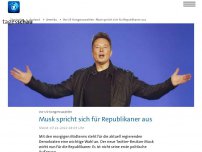 Bild zum Artikel: Musk spricht sich vor US-Kongresswahl für Republikaner aus