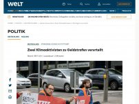 Bild zum Artikel: Zwei Klimaaktivisten zu Geldstrafen verurteilt