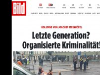 Bild zum Artikel: Kolumne von Joachim Steinhöfel - Letzte Generation? Organisierte Kriminalität!