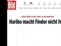 Bild zum Artikel: Scheck über 4,6 Mio. Euro am Bahnsteig - Haribo macht Finder nicht froh