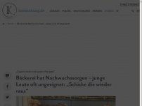 Bild zum Artikel: Bäckerei hat Nachwuchssorgen – junge Leute oft ungeeignet: „Schicke die wieder raus“