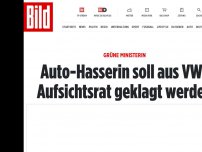 Bild zum Artikel: Grüne Ministerin bei VW - Auto-Hasserin soll aus Aufsichtsrat geklagt werden