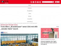 Bild zum Artikel: Abstimmung im Thüringer Landtag - Trotz Merz-„Brandmauer“ setzt CDU mit AfD „Gender-Nein“ durch