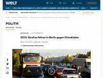 Bild zum Artikel: 2000 Strafverfahren in Berlin gegen Klimakleber