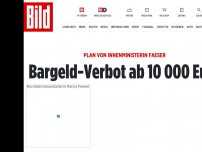 Bild zum Artikel: Plan von Innenministerin Faeser - Bargeld-Verbot ab 10 000 Euro