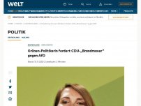 Bild zum Artikel: Grünen-Politikerin fordert CDU-„Brandmauer“ gegen AfD