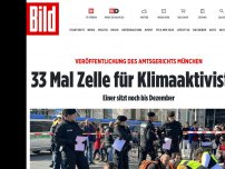 Bild zum Artikel: Amtsgericht München - 33 Mal Zelle für Klimaaktivisten