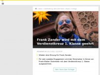 Bild zum Artikel: Frank Zander wird mit dem Verdienstkreuz 1. Klasse geehrt