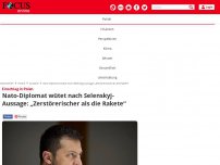 Bild zum Artikel: Einschlag in Polen - Nato-Diplomat wütet nach Selenskyj-Aussage: „Zerstörerischer als die Rakete“