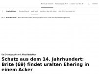 Bild zum Artikel: Brite (69) findet uralten Ehering in einem Acker<br>