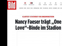 Bild zum Artikel: Klartext-Statement von Innenministerin - Nancy Faeser trägt „One Love“-Binde in Katar