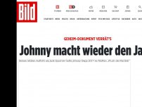 Bild zum Artikel: Geheim-Dokument verrät’s - Johnny macht wieder den Jack!