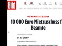 Bild zum Artikel: Und WIR müssen es bezahlen - 10 000 Euro Mietzuschuss für Beamte