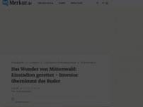 Bild zum Artikel: Das Wunder von Mittenwald: Eisstadion gerettet - Investor übernimmt das Ruder