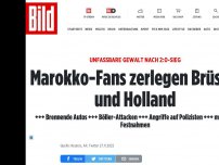 Bild zum Artikel: Brennende Autos +++ Heftige Randale - Marokkanische Fans zerlegen Brüssel