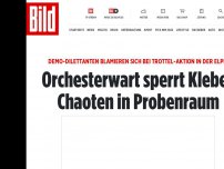 Bild zum Artikel: Blamage bei Trottel-Aktion in der Elphi - Orchesterwart sperrt Klebe-Chaoten in Probenraum