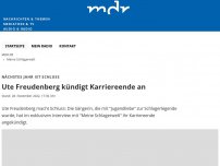 Bild zum Artikel: Ute Freudenberg kündigt Karriereende an