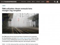 Bild zum Artikel: ÖBB zufrieden: Heute erstmals kein einziger Zug verspätet