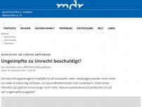 Bild zum Artikel: Ungeimpfte zu Unrecht beschuldigt?