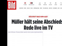 Bild zum Artikel: Rücktritt nach WM-Aus? - Müller hält seine Abschieds-Rede live im TV