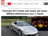 Bild zum Artikel: Porsche 911 (996) Turbo: Kilometerkönig, Dauerläufer, Motor Porsche 911 Turbo mit mehr als einer Million Kilometern aus 1. Hand