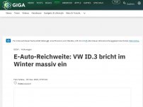 Bild zum Artikel: E-Auto-Reichweite: VW ID.3 macht die schlimmsten Befürchtungen wahr