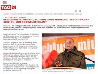 Bild zum Artikel: Gregor Gysi in Chemnitz, Wut-Rede gegen Regierung: 'Wie oft wir uns duschen, geht die einen Dreck an!'