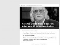 Bild zum Artikel: Colonia-Duett: Hans Süper im Alter von 86 Jahren gestorben