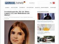 Bild zum Artikel: Vermisstensuche: Wo ist Alisia Lappat (13) aus Rüdesheim am Rhein?