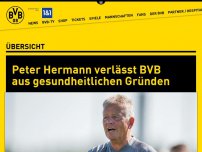 Bild zum Artikel: Peter Hermann verlässt BVB aus gesundheitlichen Gründen