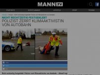Bild zum Artikel: VIDEO: Polizist zerrt Klima-Aktivistin, bevor sie sich festkleben konnte, von der Autobahn