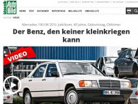 Bild zum Artikel: Mercedes 190 (W 201): Jubiläum, 40 Jahre, Geburtstag, Oldtimer Der Benz, den keiner kleinkriegen kann